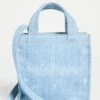 Acne Studios Logo Shopper Mini Destroyed Denim Bag