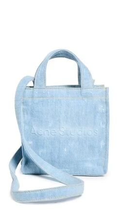 Acne Studios Logo Shopper Mini Destroyed Denim Bag -Shop Bop acndb3202713073 1674164617344 2 0. UX357 QL90