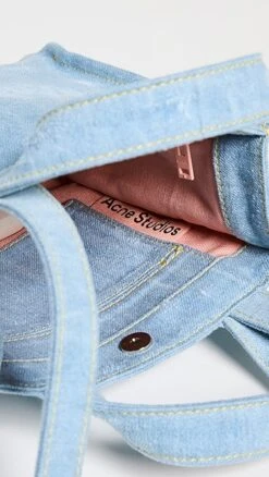 Acne Studios Logo Shopper Mini Destroyed Denim Bag -Shop Bop acndb3202713073 1674164617371 2 0. UX357 QL90