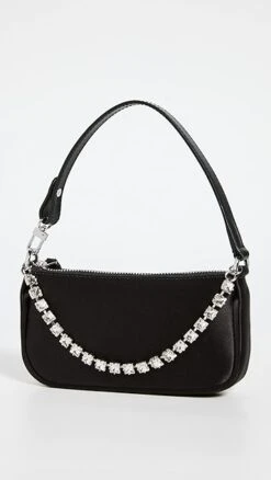 BY FAR Mini Rachel Crystal Silk Shoulder Bag