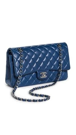 What Goes Around Comes Around Chanel Blue Lambskin 2.55 10" Bag -Shop Bop wgadb36242102c9 1668894526009 2 0. UX357 QL90