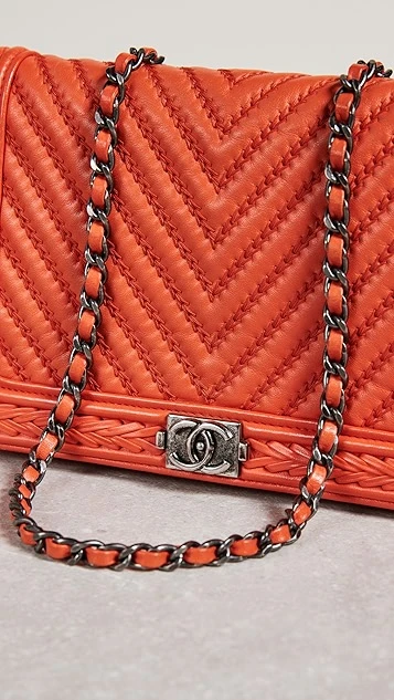 What Goes Around Comes Around Chanel Orange Calf Braid Boy Bag 4 What Goes Around Comes Around Chanel Orange Calf Braid Boy Bag - Image 4