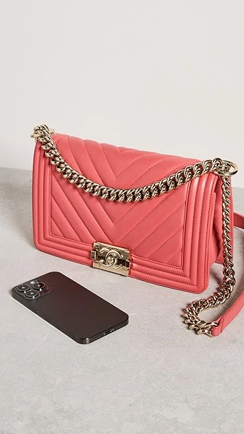 What Goes Around Comes Around Chanel Red Lambskin Chevronboy Medium 2 What Goes Around Comes Around Chanel Red Lambskin Chevronboy Medium - Image 2