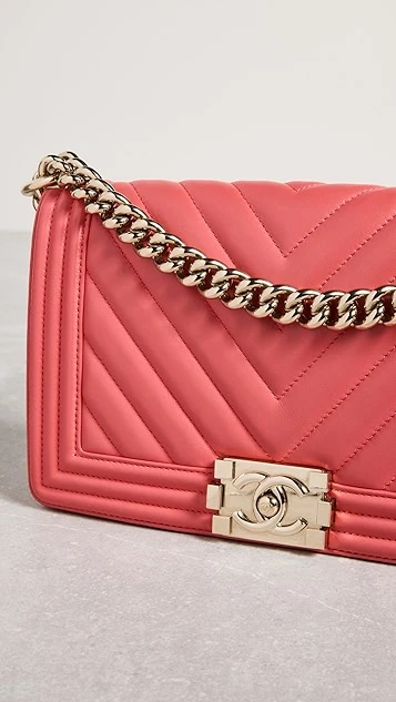 What Goes Around Comes Around Chanel Red Lambskin Chevronboy Medium 4 What Goes Around Comes Around Chanel Red Lambskin Chevronboy Medium - Image 4